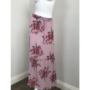 SEE YOU MONDAY XL Maxi Skirt Pink 100%Rayon Floral